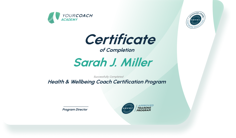Certificate National Board Certified Health and Wellness Coach (NBC-HWC)