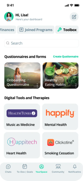 Health Coaching app toolbox